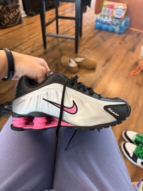 Nike Girls  White & Pink Shox Athletic Sneakers
